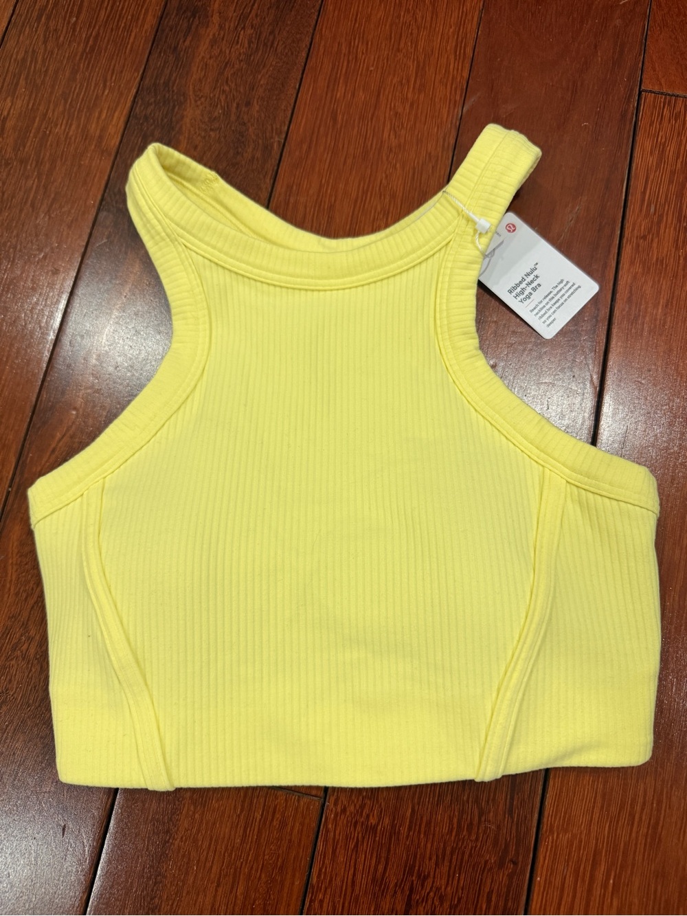 lululemon athletica Ribbed High-Neck Crop Tank — Lemon Yellow